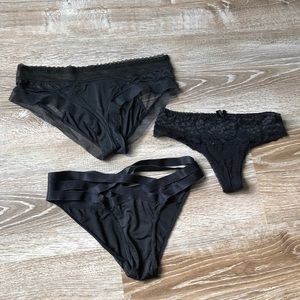 ALL BLACK UNDIES SET!